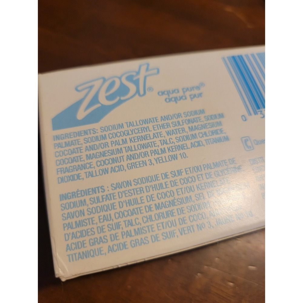 Vintage ZEST AQUA Deodorant Beauty Bar Bath Size‎ Soap - 1 Bar 4.5 oz. - Box - Picture 8 of 9